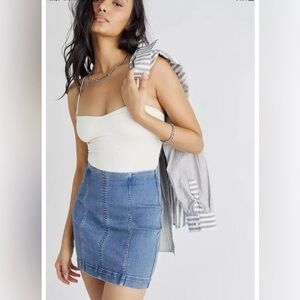 Free People Modern Femme Denim Blue Women's Skirt